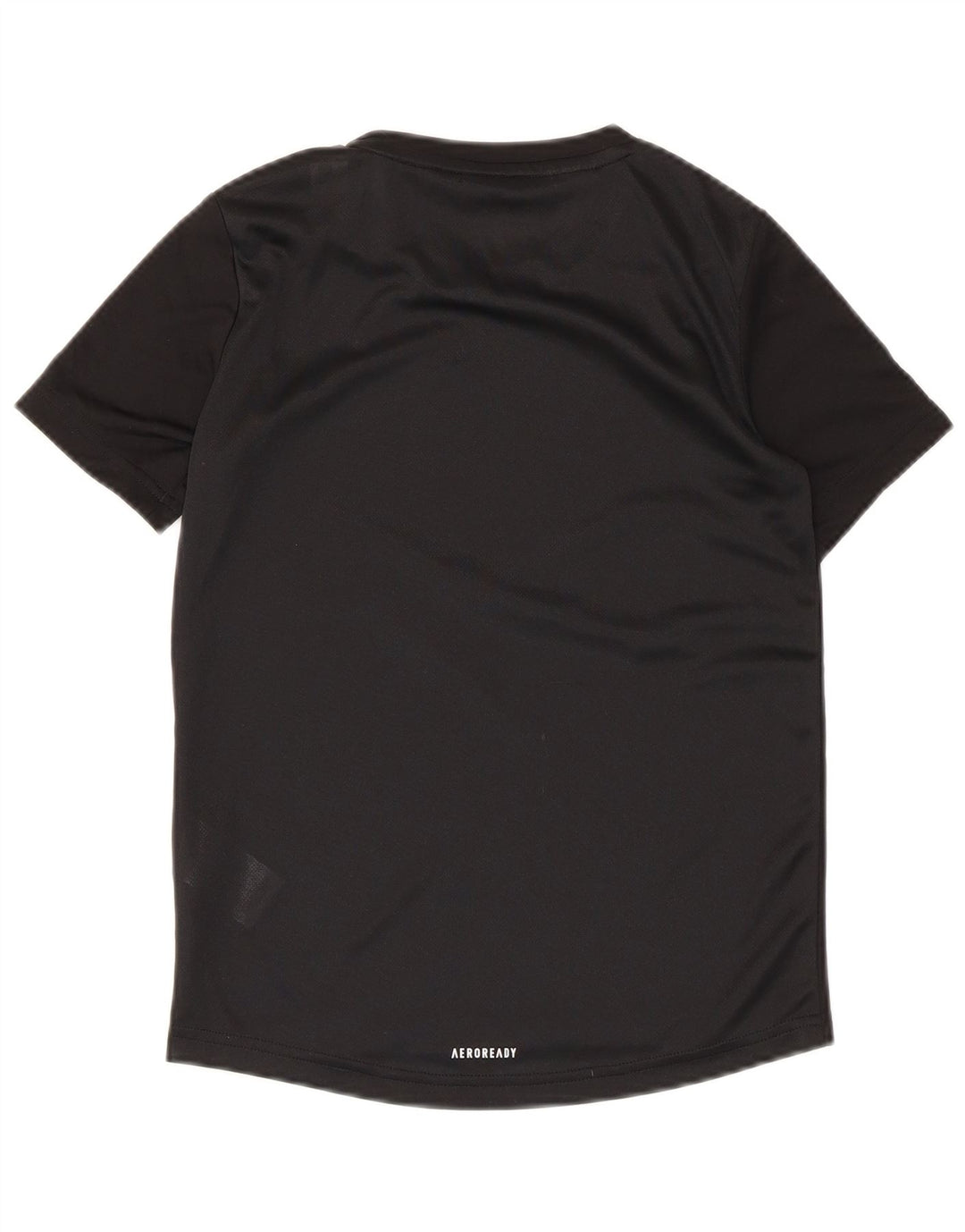 Adidas Boys Aeroready T-Shirt Top 9-10 Years Black Polyester