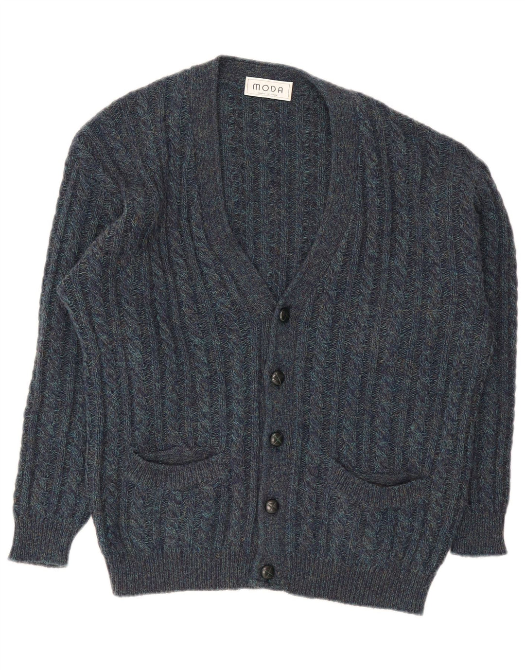 Vintage Ανδρικό Ζακέτα πουλόβερ Μεγάλο Navy Blue