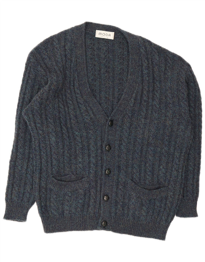 Vintage Ανδρικό Ζακέτα πουλόβερ Μεγάλο Navy Blue