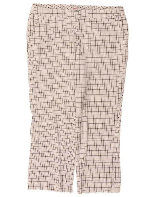 Izod γυναικείο ίσιο παντελόνι Chino US 16 2XL W38 L28 Λευκό βαμβακερό καρό