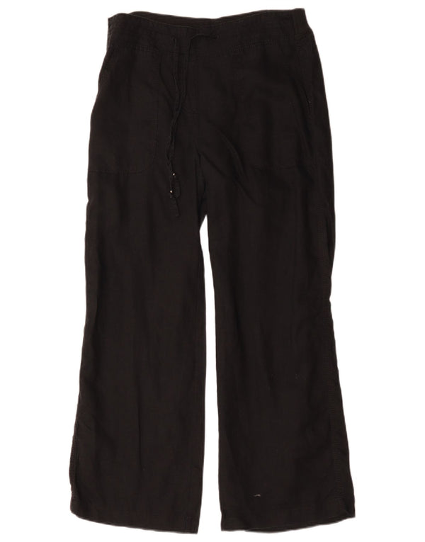 Marks & Spencer Γυναικείο φαρδύ παντελόνι casual UK 10 Small W32 L28 Black