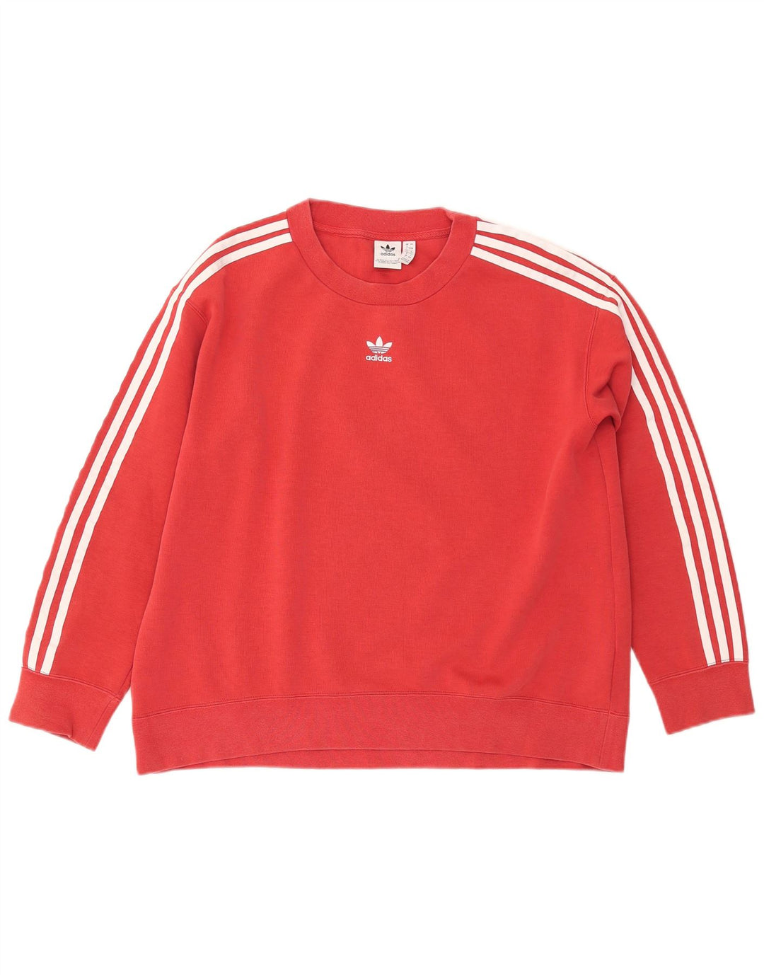 Γυναικείο φούτερ ADIDAS Oversized Jumper UK 12 Μεσαίο κόκκινο βαμβακερό