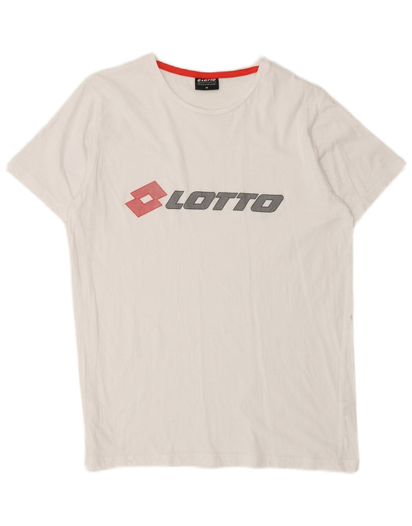 Ανδρικό γραφικό T-Shirt LOTTO Top Μεσαίο λευκό βαμβακερό