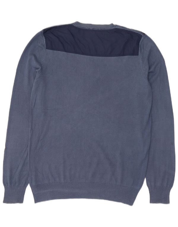 Calvin Klein Ανδρικό πουλόβερ με λαιμόκοψη 2XL Navy Blue Colorblock Βαμβακερό