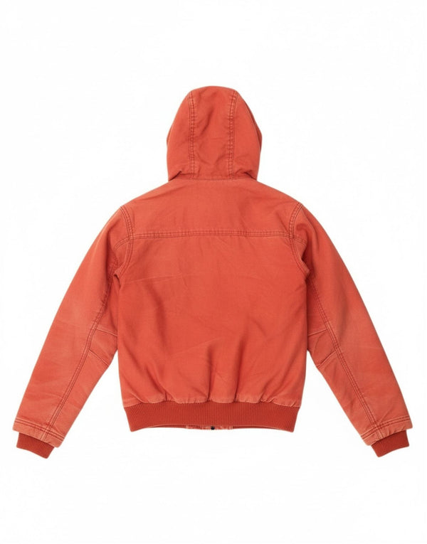 Quiksilver Γυναικείο Bomber Jacket με κουκούλα UK 12 μεσαίο κόκκινο βαμβακερό