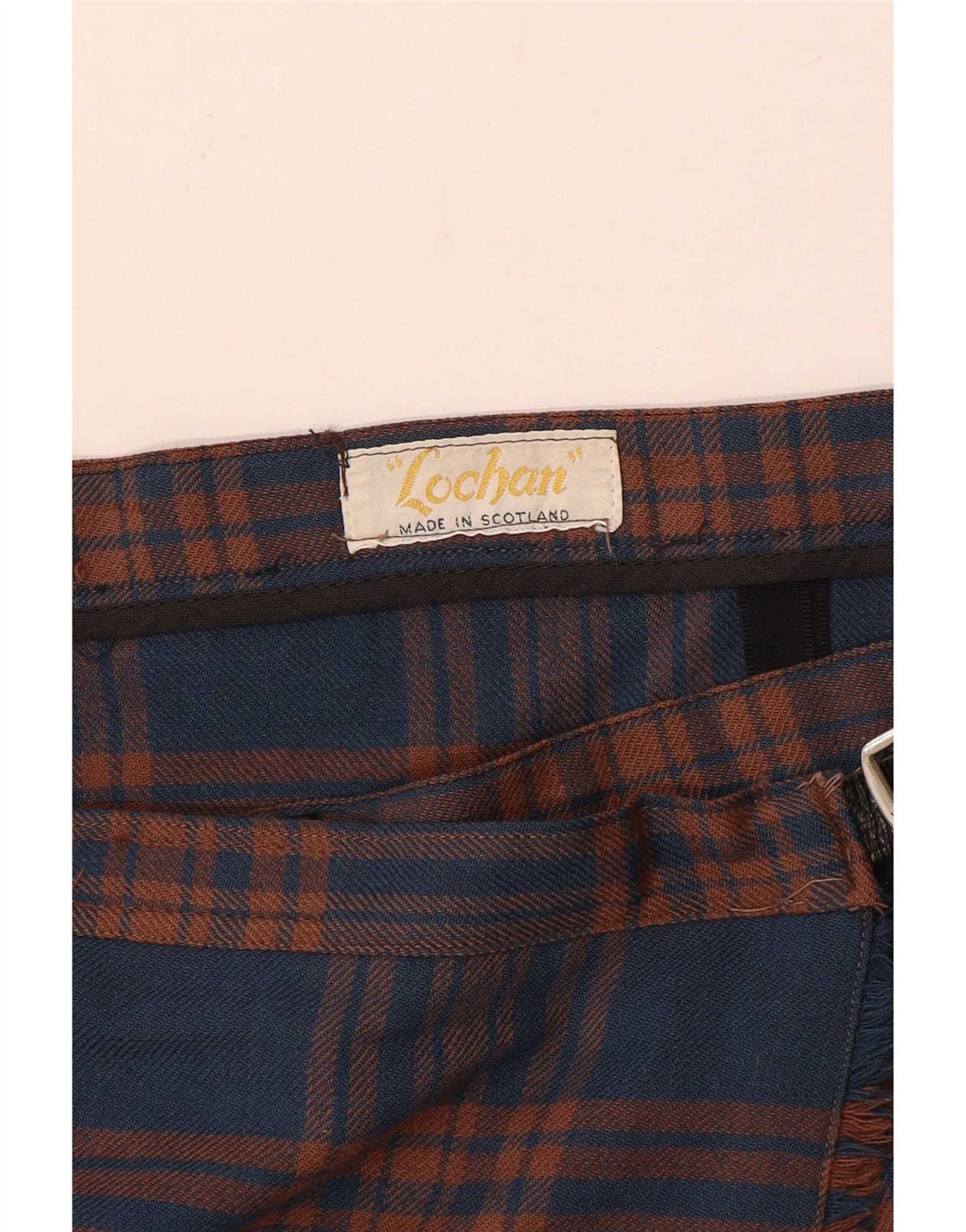 Vintage γυναικεία πλισέ Wrap φούστα W32 Large Navy Blue Check