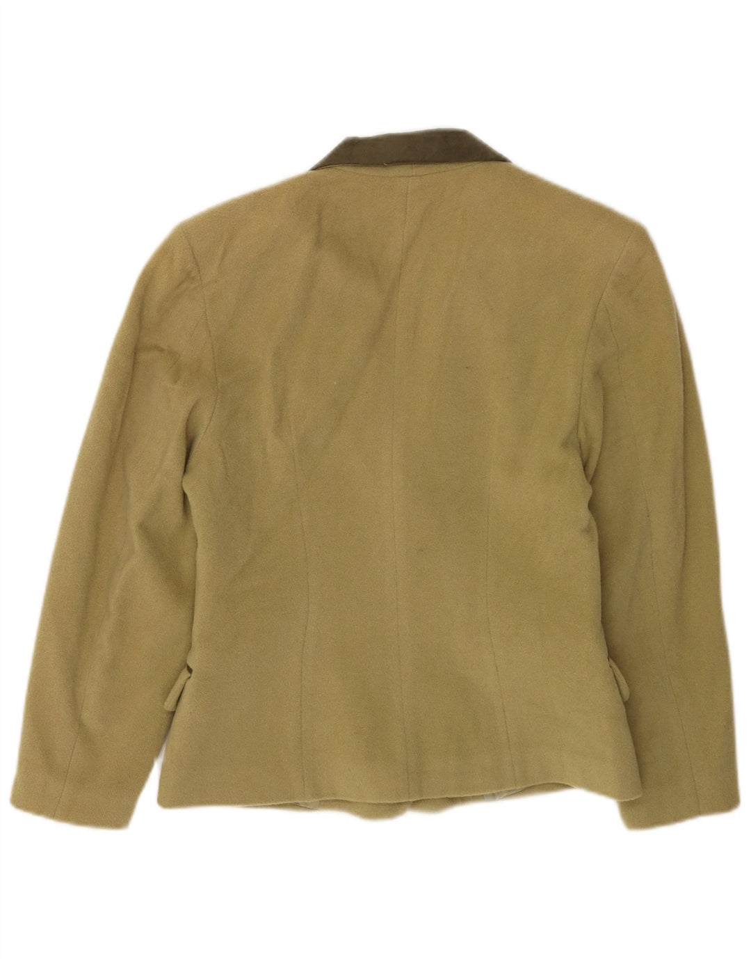 Vintage γυναικείο διπλό μπουφάν σακάκι UK 10 Small Khaki Wool