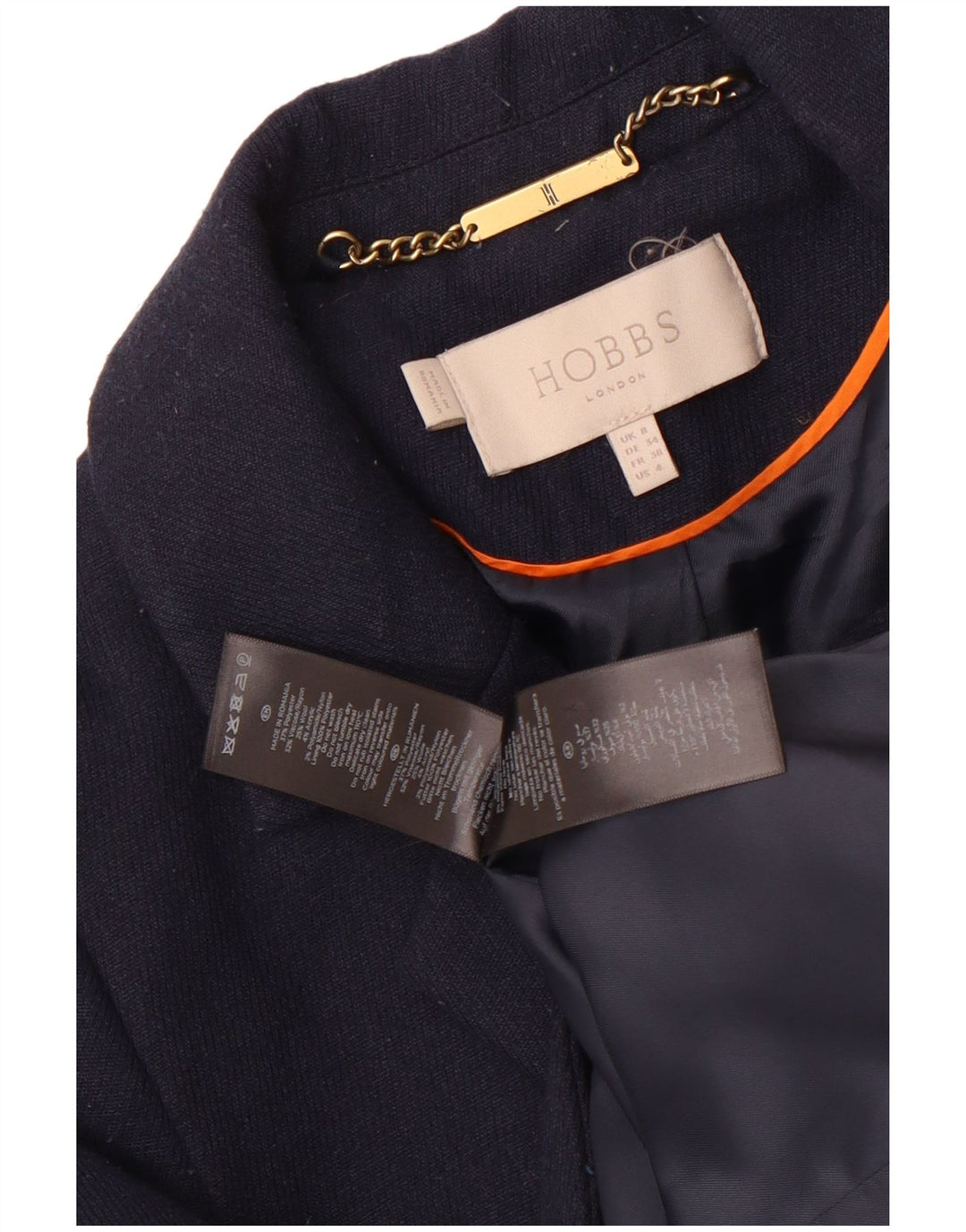 Hobbs Γυναικείο Longline σακάκι με 1 κουμπί UK 8 Small Navy Blue Polyester