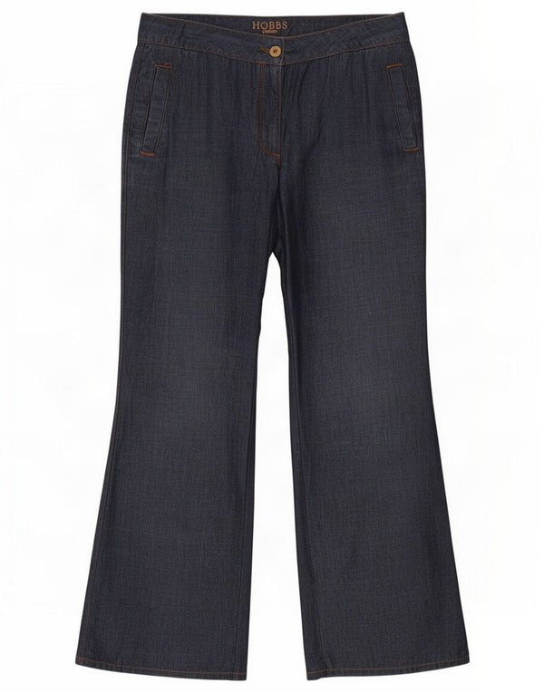 Hobbs Γυναικείο Bootcut Chino Παντελόνι UK 10 Small W28 L28 Navy Blue Cotton