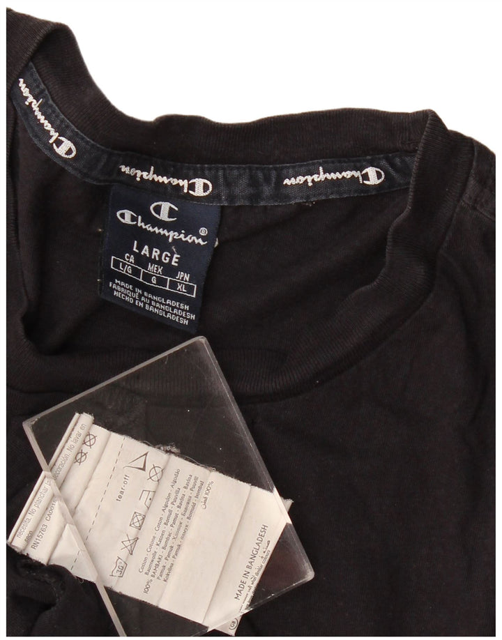 Ανδρικό γραφικό T-Shirt Champion Top μεγάλο μαύρο βαμβακερό