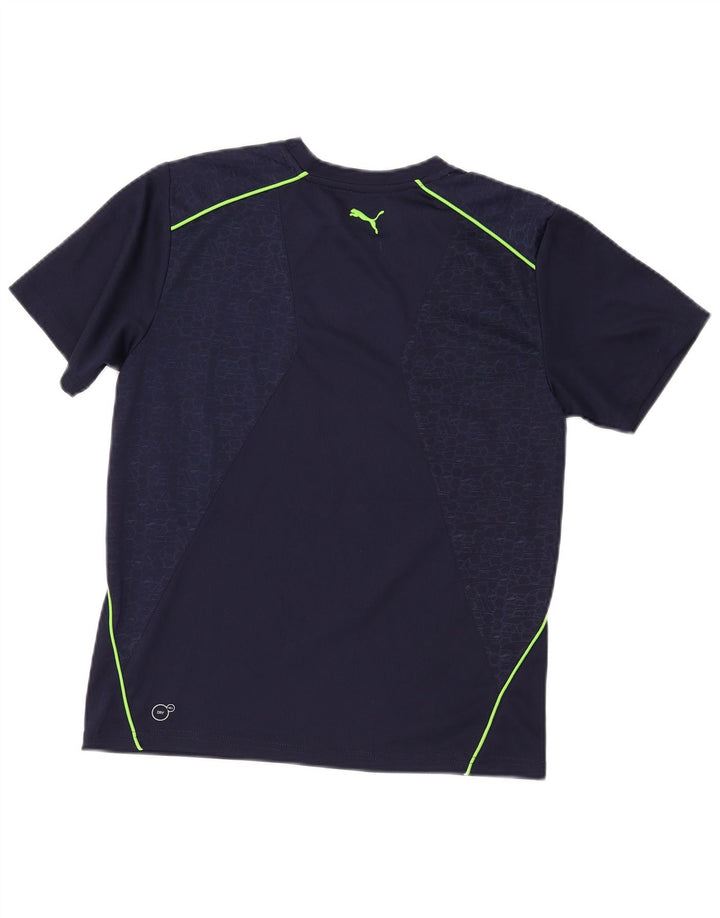 Puma Boys Graphic T-Shirt Top 11-12 Years Large Navy Blue ριγέ πολυεστέρας