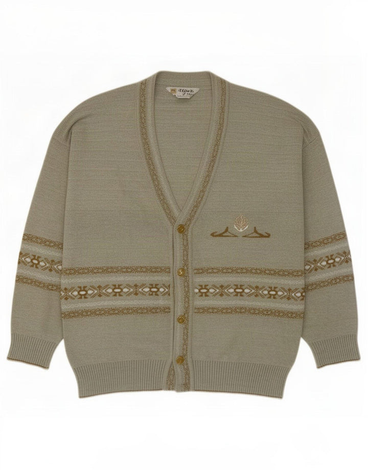 Ανδρική ζακέτα Vintage Πουλόβερ Large Grey Geometric