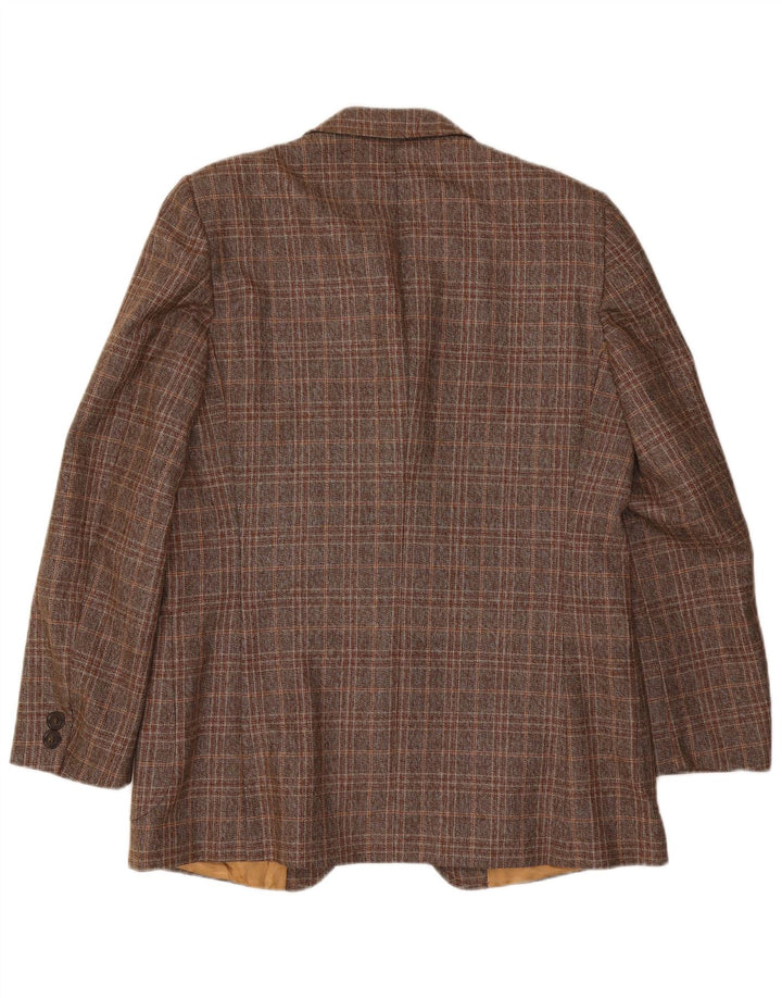 Sir Henry's ανδρικό σακάκι σακάκι με 2 κουμπιά UK 40 Large Brown Check
