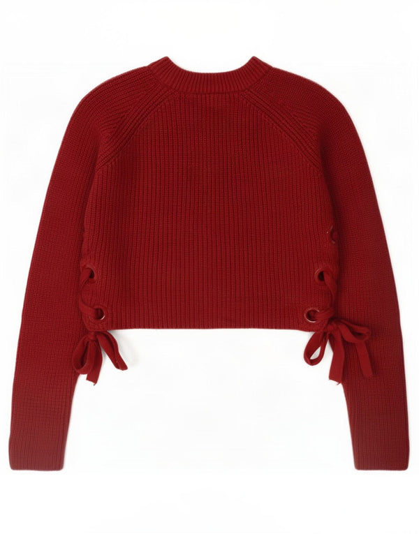 Topshop Γυναικείο πουλόβερ με λαιμόκοψη χελώνας UK 10 Small Burgundy