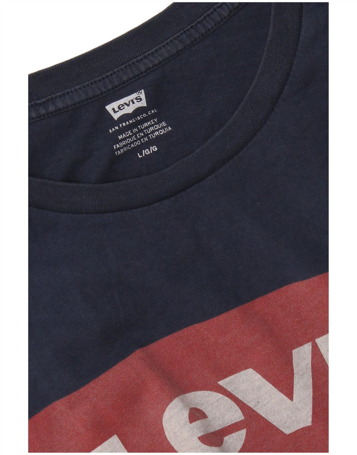 Ανδρικό γραφικό T-Shirt Levi's Top Large Navy Blue