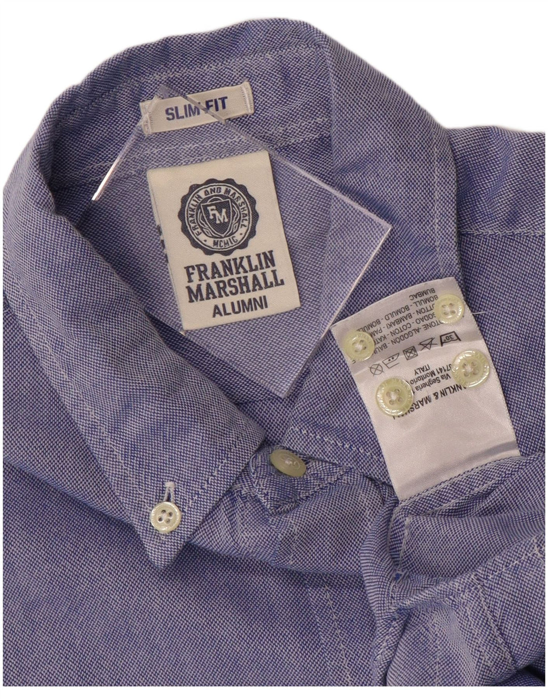 FRANKLIN MARSHALL Ανδρικό πουκάμισο Slim Fit Small Blue