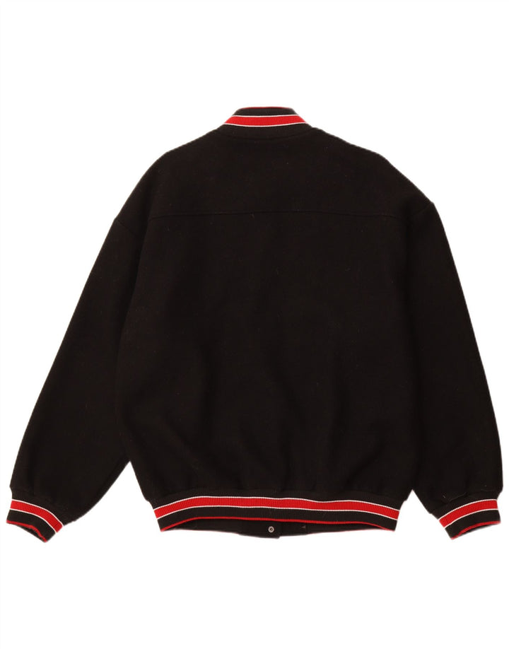 Ανδρικό Vintage Graphic Varsity Jacket UK 38 Medium Black Polyester