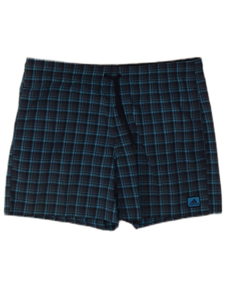 Ανδρικό σορτς κολύμβησης Adidas Μικρό Navy Blue Check Polyester