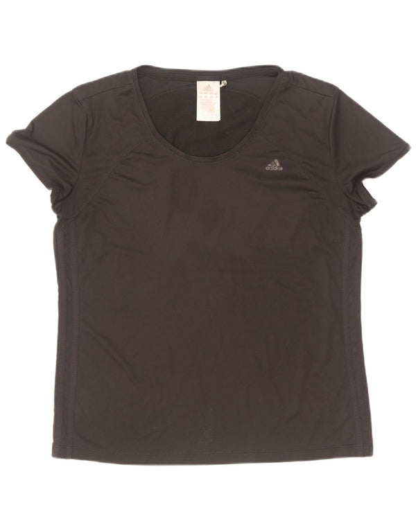 Adidas Γυναικείο T-Shirt Climacool Top UK 16 μεγάλο μαύρο πολυεστέρα