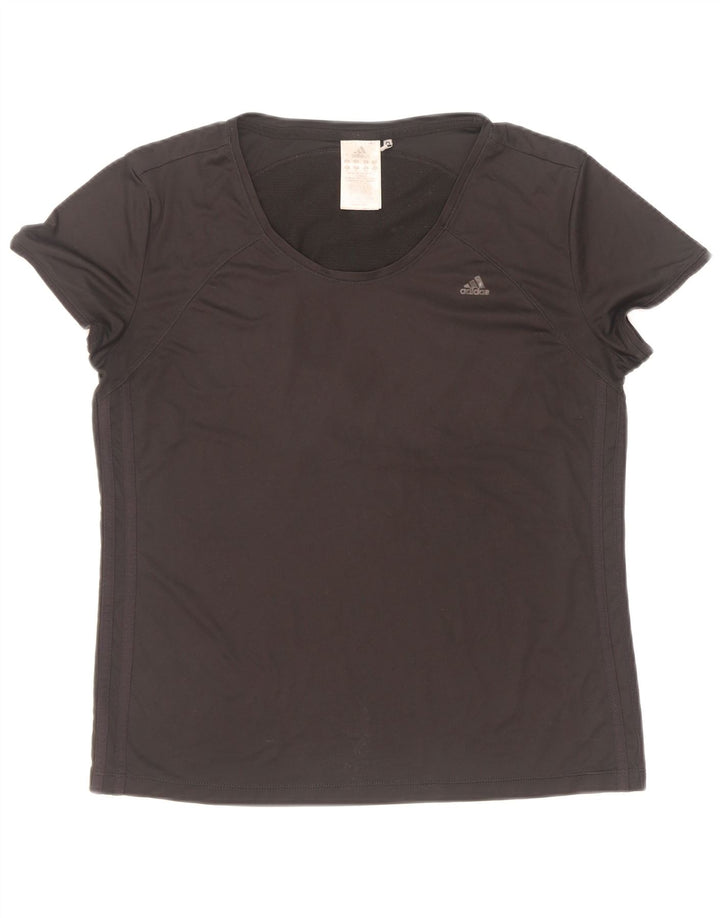 Adidas Γυναικείο T-Shirt Climacool Top UK 16 μεγάλο μαύρο πολυεστέρα