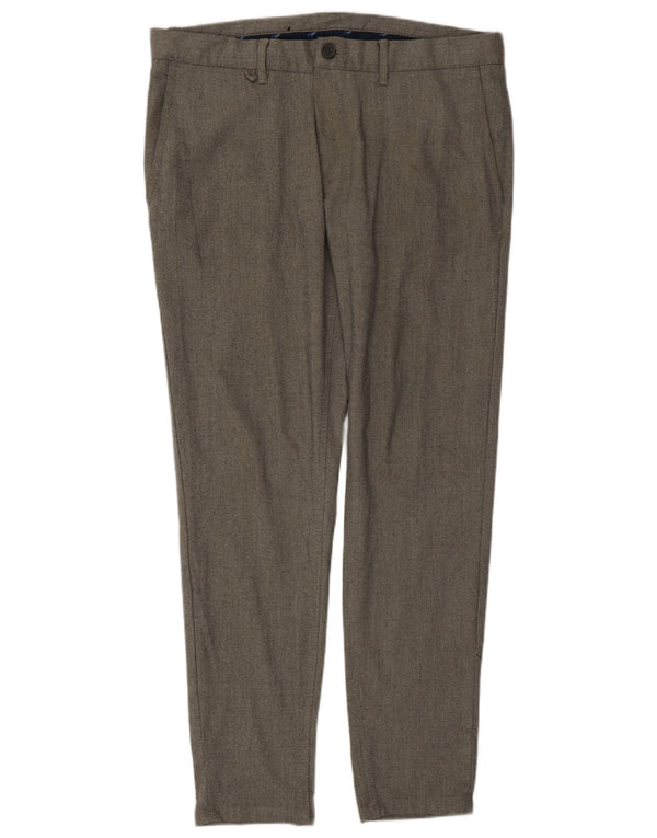 Zara Ανδρικό Slim παντελόνι Chino EU 42 Large W32 L29 Grey Polyester