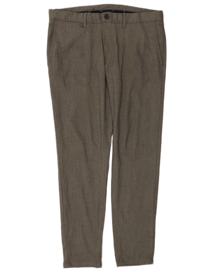 Zara Ανδρικό Slim παντελόνι Chino EU 42 Large W32 L29 Grey Polyester