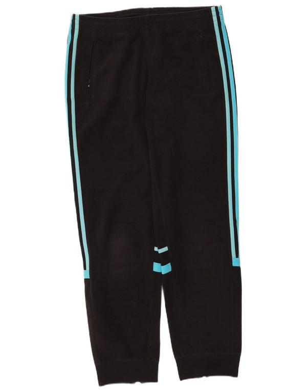 Adidas Womens Fleece Tracksuit Trousers Joggers UK 12 Medium Black