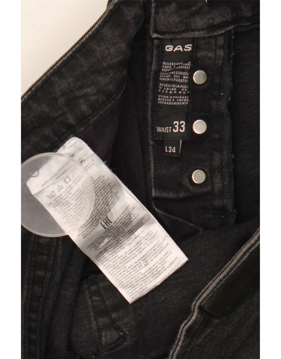 Gas Γυναικείο Anders Slim Jeans W33 L34 Μαύρο βαμβακερό