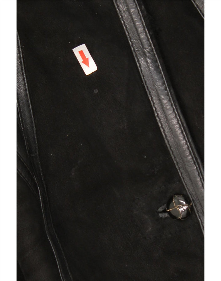 Vintage Γυναικείο Παλτό Shearling IT 44 Medium Black Patchwork Shearling