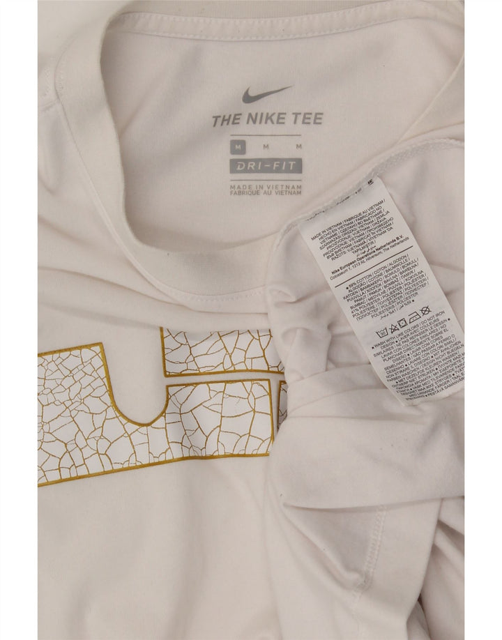 PUMA Mens Dri Fit Graphic Top Long Sleeve Medium White Cotton