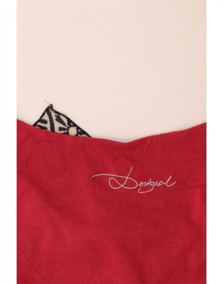 Γυναικείο γραφικό μπλουζάκι Desigual Top UK 16 Large Red Patchwork