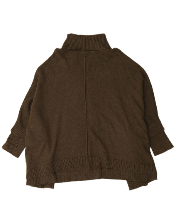 Joules γυναικείο υπερμεγέθη ρολό λαιμόκοψη Poncho Jumper UK 14 Medium Khaki Viscose