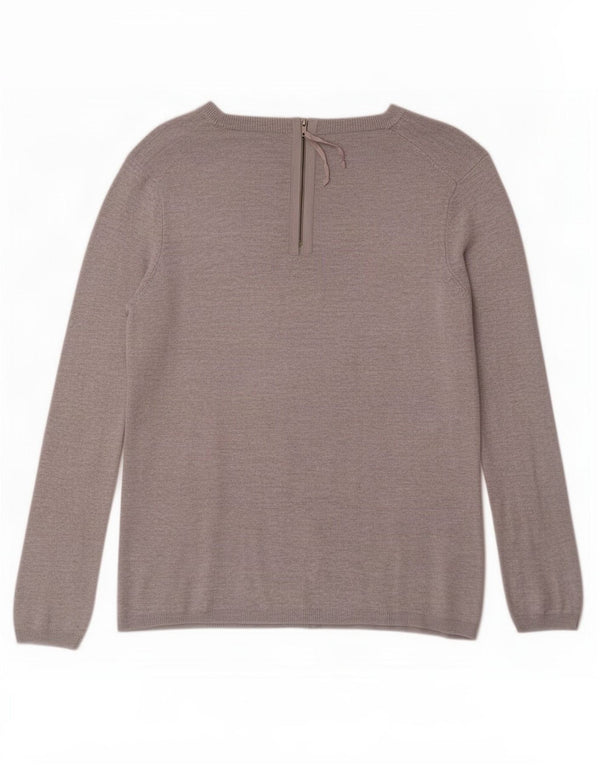 Zara γυναικείο πουλόβερ με λαιμό φόρμα UK 14 Large Grey Flecked
