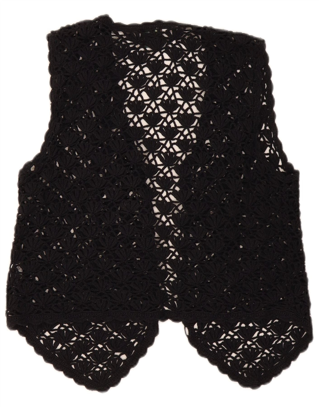 Premode Γυναικεία Crop Crochet Cardigan Top UK 12 Medium Black Cotton