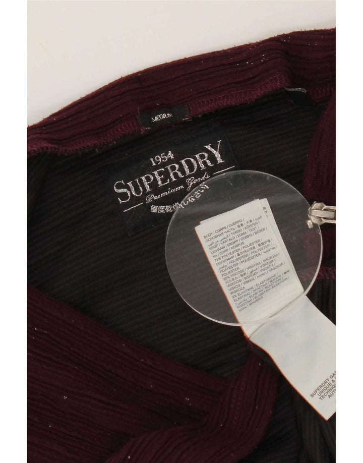 Superdry Γυναικεία Μίνι Φούστα Μεσαία W30 Βουργουνδία από πολυεστέρα