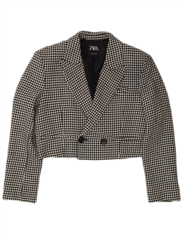 Zara Γυναικείο μπουφάν Bolero Oversized UK 10 Small Black Houndstooth