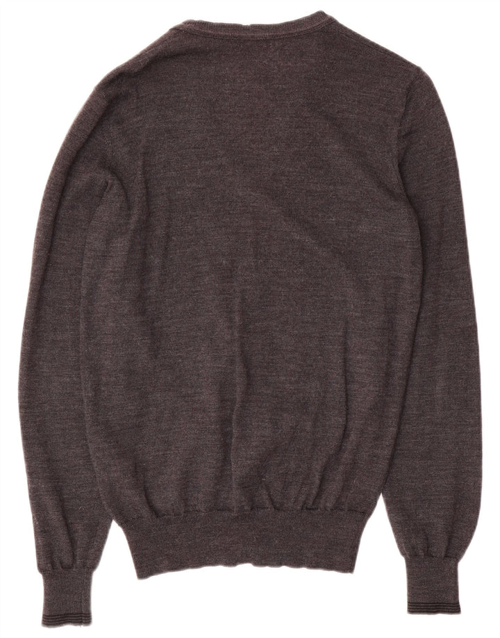 CALVIN KLEIN JEANS Ανδρική ζακέτα πουλόβερ μεγάλο γκρι μαλλί Merino