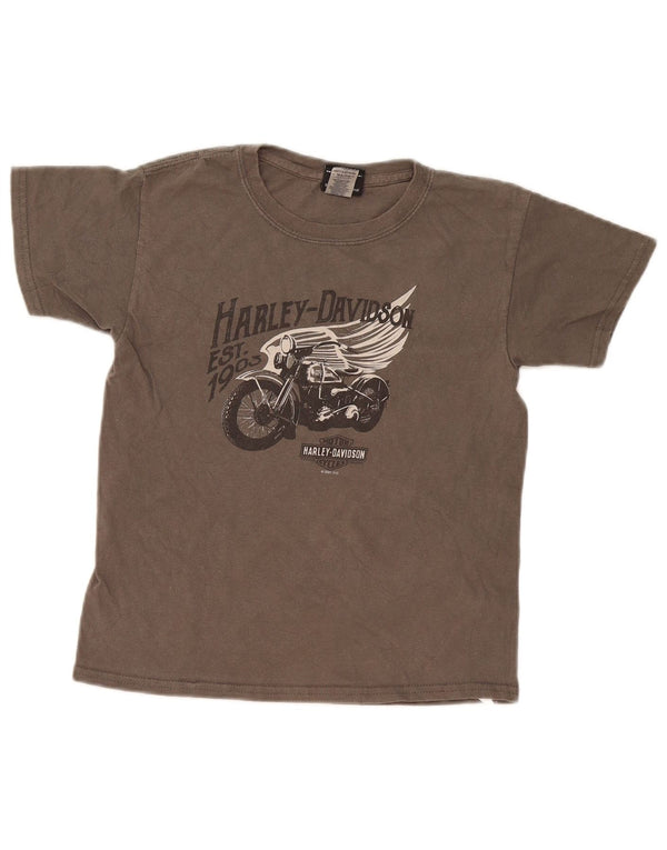 Γυναικείο γραφικό μπλουζάκι Harley Davidson Top UK 10 Small Grey Cotton