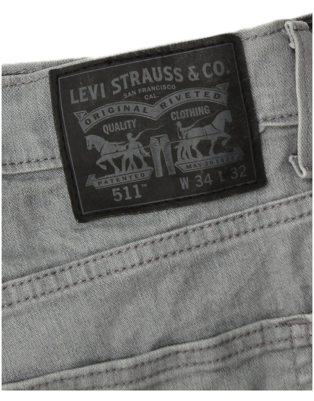 Levi's Mens 511 Slim Jeans W34 L32 Γκρι βαμβακερό