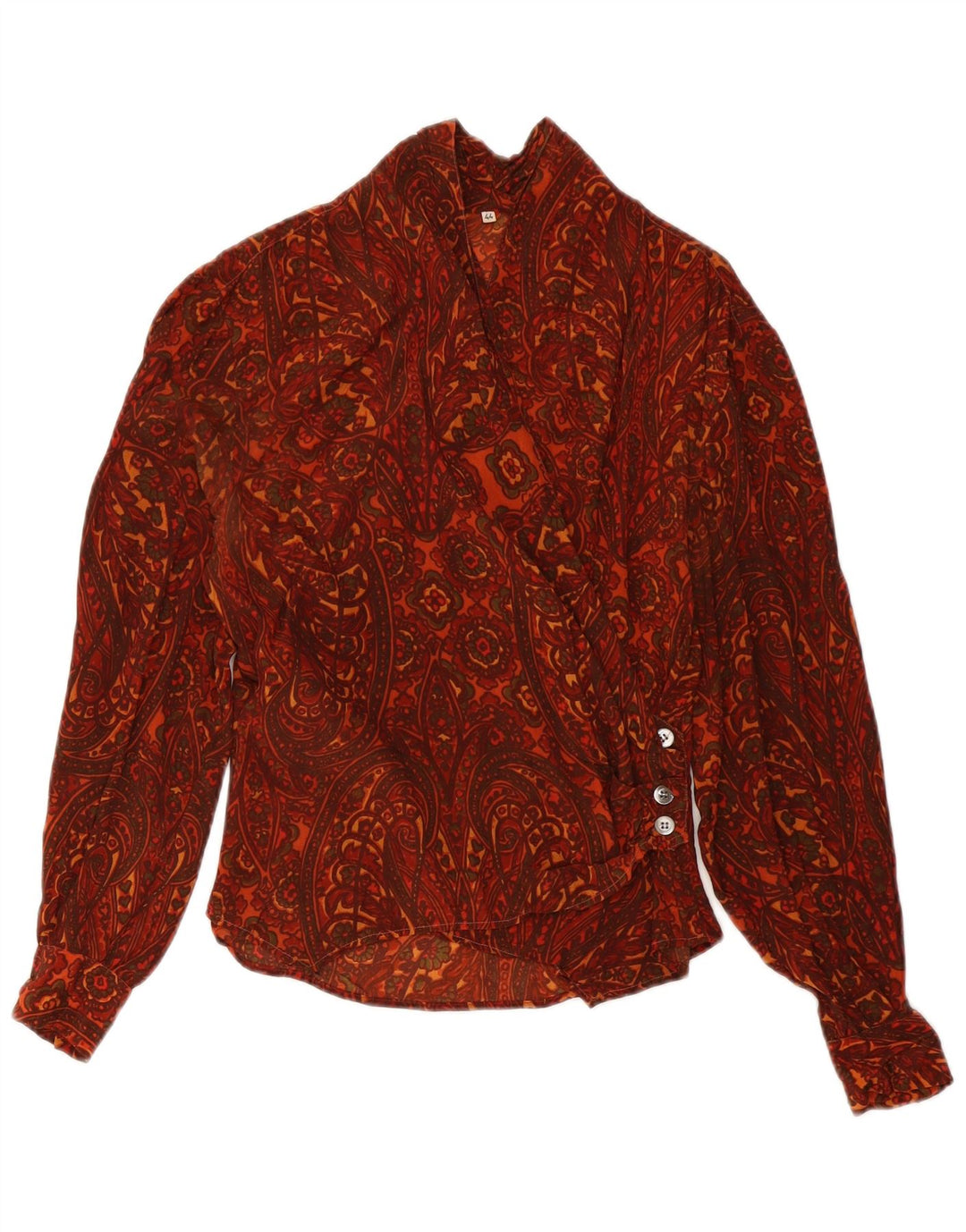 Vintage Γυναικείο Πουκάμισο Μπλούζα IT 44 Medium Burgundy Paisley