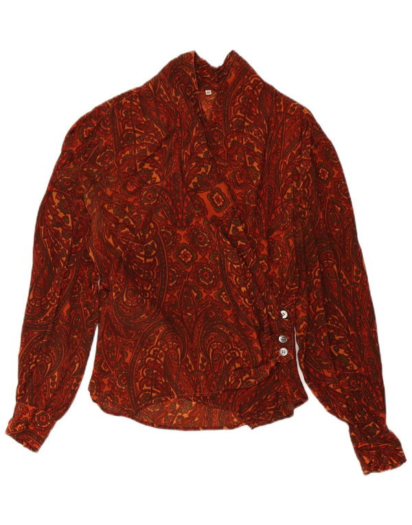 Vintage Γυναικείο Πουκάμισο Μπλούζα IT 44 Medium Burgundy Paisley