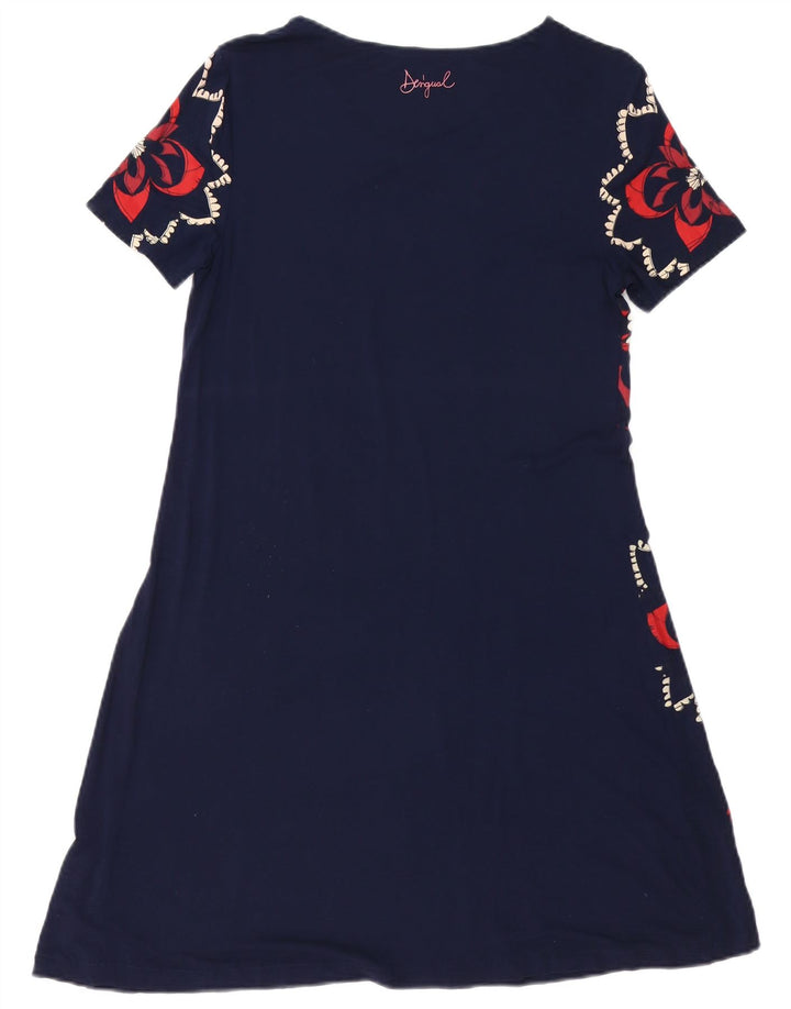 DESIGUAL Γυναικείο γραφικό φόρεμα A-Line UK 10 Small Navy Blue Floral