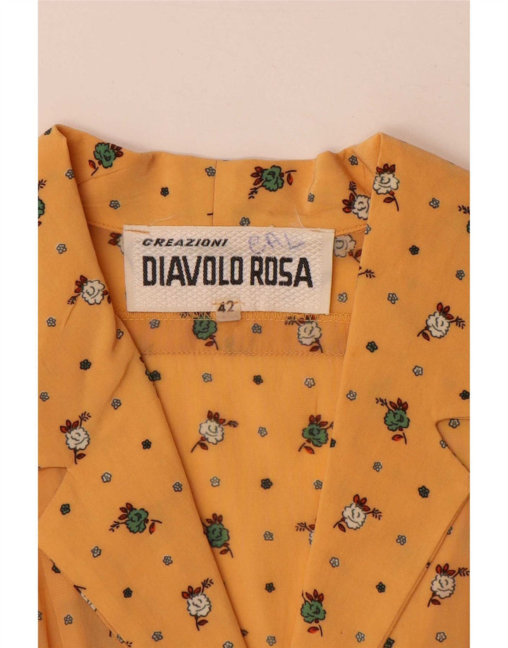 Diavolo Rosa Γυναικείο Maxi Πουκάμισο πουλόβερ Φόρεμα IT 42 Medium Yellow Floral