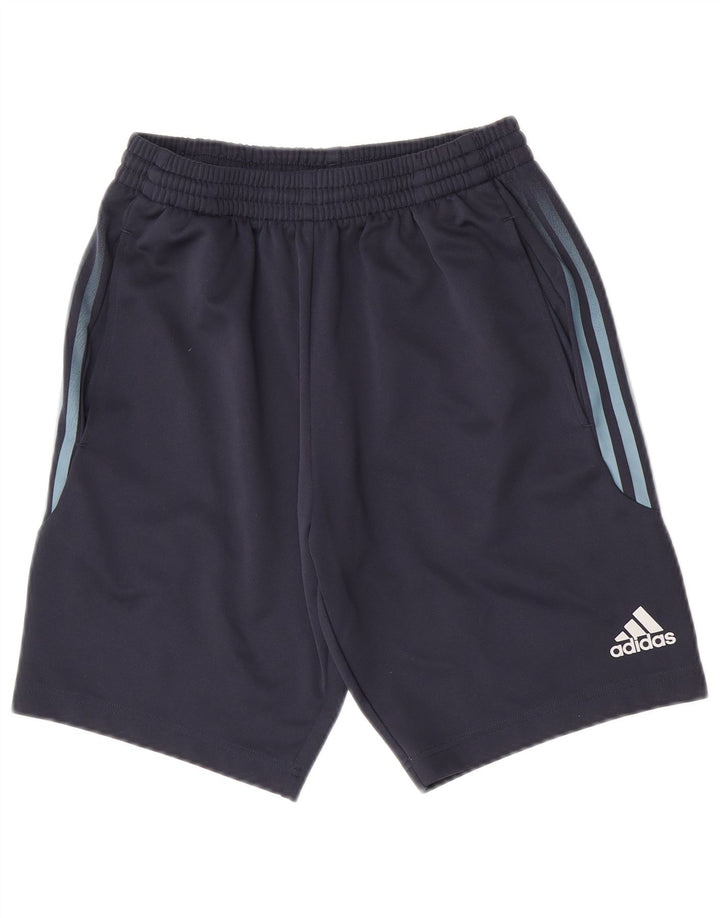 Ανδρικό αθλητικό σορτς Adidas Climalite από μεσαίο μπλε ναυτικό πολυεστέρα