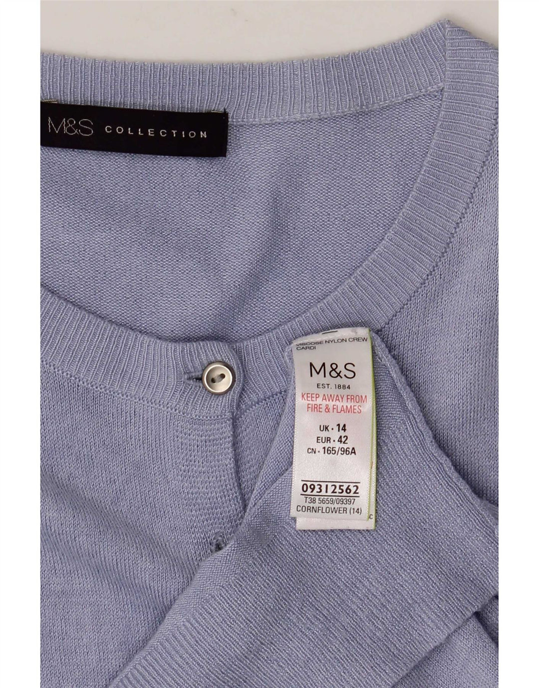 Marks & Spencer Γυναικεία ζακέτα πουλόβερ UK 14 μεγάλη μπλε βισκόζη