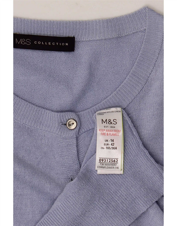 Marks & Spencer Γυναικεία ζακέτα πουλόβερ UK 14 μεγάλη μπλε βισκόζη