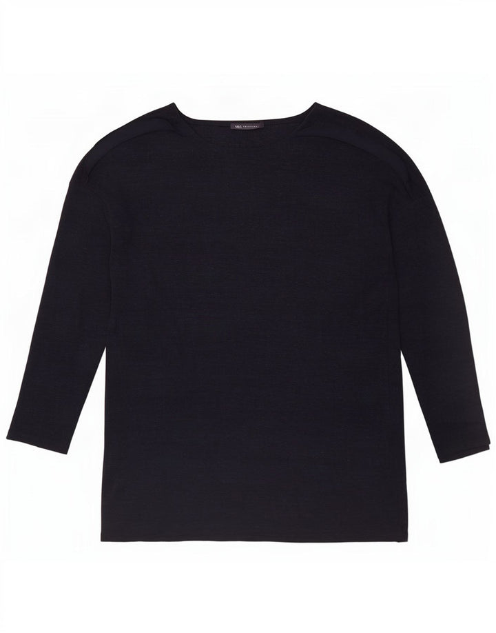 Marks & Spencer Γυναικεία μπλούζα μακρυμάνικη UK 14 Large Navy Blue Polyester