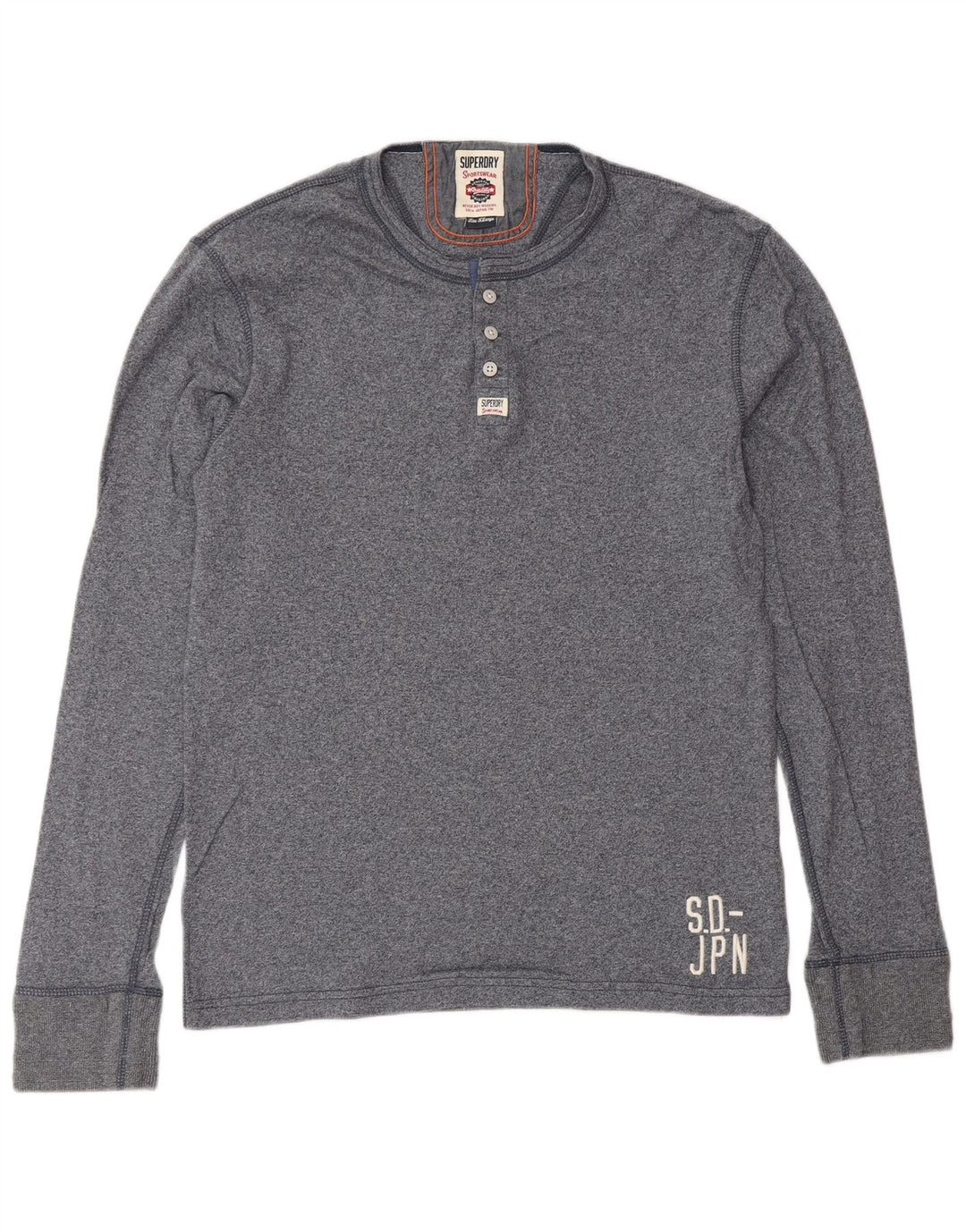 Ανδρικό τοπ SUPERDRY Μακρυμάνικο XL Navy Blue Cotton