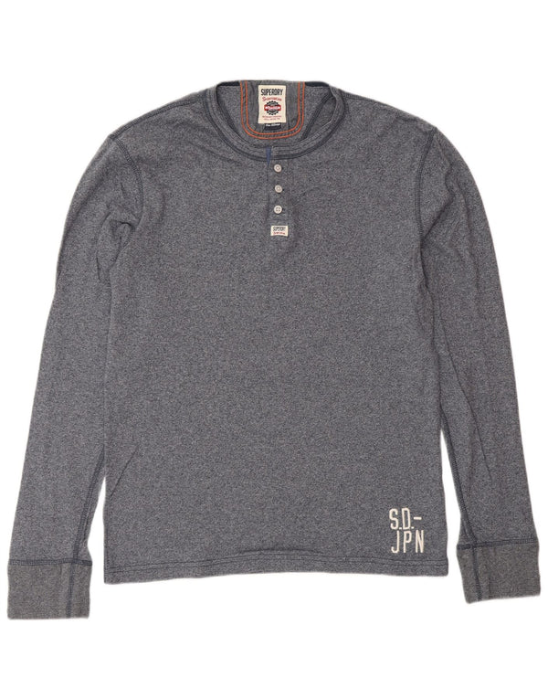 Ανδρικό τοπ SUPERDRY Μακρυμάνικο XL Navy Blue Cotton