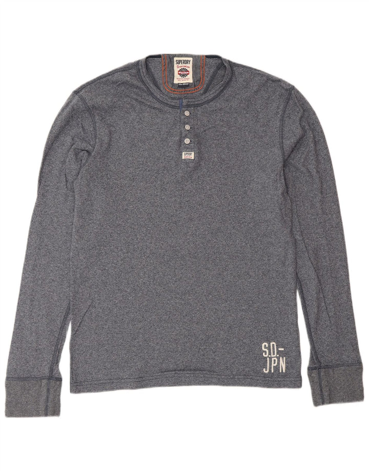 Ανδρικό τοπ SUPERDRY Μακρυμάνικο XL Navy Blue Cotton